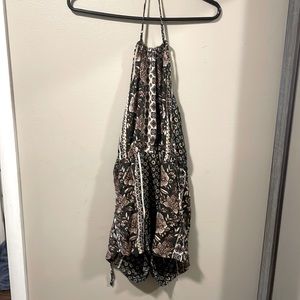 Green patterned summer halter top